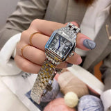 Luxury Fashion Roman Chassis Hand Waterproof Fashion Steel Strap Square Chic Quartz Watch for Ladies