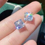 Luxury 0.5-3 Carats Cushion Marquise Oval Moissanite Diamonds Silver Stud Earrings