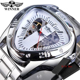 Fashion Top Brand Triangle Men's Automatic Mechanical Hollow Luxury Golden Full Stainless Steel Men's Wrist Watches