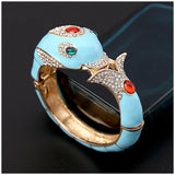 New Unique Design 6 Colours Gold Plated with Full AAA Rhinestones Dolphin Animal Enamel Statement Bracelet Bangle - The Jewellery Supermarket