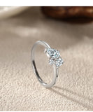 Fabulous Silver Geometric Design Sparkling Pear Cut AAAA Lab Created Diamond Rings
