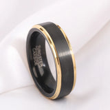 Brushed Polish Finished 6mm/8mm Tungsten Carbide Black/Silver/Gold/Purple/Rainbowd Ring