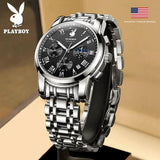Top Brand Quartz Watches for Men - Moon Phase High Quality Business Fashion Multifunction Men's Wrist Watches