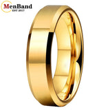 High Quality Beveled Edges Flat Polished 6/8MM Men Women Tungsten Carbide Rings