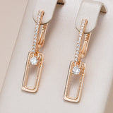 Shiny AAA Lab Created Zircon Diamonds 14K Gold Fllled Square Long Earrings