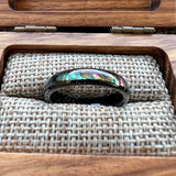 Multicolor Abalone Shell Inlay Domed Polished 4/6/8MM Men Women Tungsten Rings