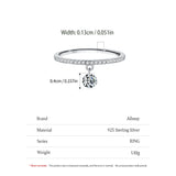 Delicate Dangling Round AAAA Lab Created Diamond 925 Silver Unique Design Ring