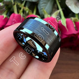 Polished Brushed Multicolor 10/12mm Mens Big Tungsten Engagement Wedding Ring