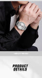 New Arrival Brand Luxury Waterproof Stainless Steel Business Quartz Sport Luminous Date Clock Men Wristwatches