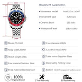 Luxury Design V3 Version GMT Watches Men's Luxury Sapphire Automatic Mechanical Stainless Steel Waterproof Watch