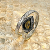 New Water Drop Headed Quartz Stainless Steel Bracelet Elegant Snake-shaped Watch