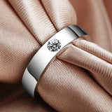 Simple Smooth Brilliant 0.3ct VVS1 D Colour Moissanite Diamond Rings - 925 Silver Wedding Engagement GRA Jewellery