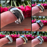 Carbon Fiber Inlay Beveled Polished Classic 8MM Men Women Tungsten Carbide Rings