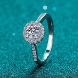 Dazzling 2ct Moissanite Diamonds Halo Engagement Wedding Rings For Women Silver Fine Jewellery with certificate