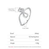 Fashion Irregular Line Design AAAA Lab Created Diamond 925 Sterling Silver Ring