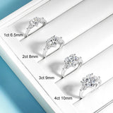 Superb 1/2/3/4CT Heart Cut VVS1 D Colour Moissanite Diamond Engagement Silver Ring