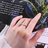 1CT 6.5mm  Real D Color Round Diamond VVS1 Moissanite 925 Silver Engagement Wedding Rings for Women Fine Jewellery