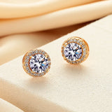 Luxury D Colour VVS1 Moissanite Diamonds Sterling Silver Stud Earrings