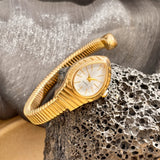 Waterdrop Case Single-Coil Snake Bangle Luxury Art Deco Inspired Ladies Watch