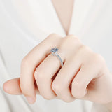 Terrific 1CT VVS1 GRA Certified Moissanite Diamonds Solitaire Rings, Engagement Wedding Silver Fine Jewellery