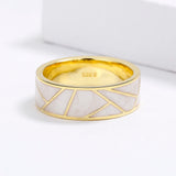 Classic 18KGP White Women's Handmade Enamel Party Ring