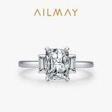 Luxury Emerald Cut AAAA Lab Created Diamond 925 Sterling Silver Fashion Fine Ring