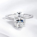 Luxury 4.5CT Oval Cut VVS1 D Colour Moissanite Diamond Silver Engagement Ring