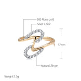 Amazing Filled 14K Rose Gold Wave Design Micro-wax Inlay AAA Zircon Diamonds Fashion Rings - Fine Jewellery