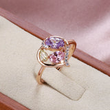 14K Gold Filled Hollow Love Translucent Colored AAA Zircon Crystal Versatile Ring