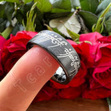 Laser Engraved Pipe Cut Brushed Finish 6MM 8MM Tungsten Wedding Men Women Rings