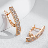 14 Karat Gold Filled Fashion Full AAA Zircon LDiamonds Long Square English Earrings
