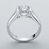 2 Carat VVS1 D Colour Moissanite Diamond Solitaire Sterling Silver Engagement Ring