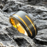 Special Groove Finish 8mm Two Colours Cool Men Women Tungsten Rings Comfort Fit