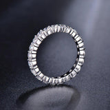 Popular Full Moissanite Eternity Engagement Wedding Rings for Women 925 Sterling Silver White Gold Plated Fine Rings