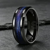 Various Flowing Sand/Green Grass Agate Inlay 8mm Tungsten Carbide Rings