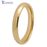 Gold-Color Domed High Polished Finish Tungsten Carbide Men Women Wedding Rings