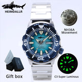 Monster Men's Diver Sapphire Crystal 20 Bar Waterproof Snowflake Blue Dial Watches
