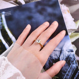 1CT 6.5mm  Real D Color Round Diamond VVS1 Moissanite 925 Silver Engagement Wedding Rings for Women Fine Jewellery