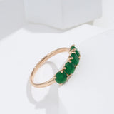 14K Gold Filled Four Prong Round Green AAA Zircon Crystals Fashion Rings For Women