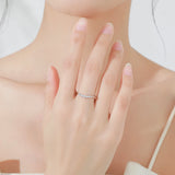 Fashion Sterling Silver AAAA Lab Created Diamond Simple Finger Stackable Ring