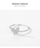 Butterfly Animal Sterling Silver Elegant Luxury AAAA Lab Created Diamonds Ring