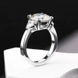 Amazing 3-Stone Round Cut 4.6CT Moissanite Diamond Rings - S925 Silver Wedding Engagement Jewellery With GRA