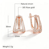 Luxury Design 14 Gold Filed Full AAA Zircon Square Diamonds Drop Earrings