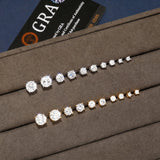 Moissanite Diamonds Earrings 3-8mm 925 Silver GRA Certificate 4 Prong D Colour
