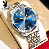 Top Brand Casual Fashion Trend Original Stainless Steel Waterproof Dual Calendar Business Quartz Men's Wrist Watches