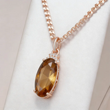 14K Rolled Gold Luxury Big AAA Zircon Brown Blue Greay Green Crystal Luxury Necklace