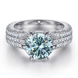 Selection of 2 Carat Multicolour VVS1 D Colour Moissanite Silver Wedding Rings