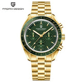 Luxury Chronograph AR Sapphire Mirror Ceramic Bezel New Moon Men's Quartz Watches