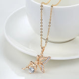 Amazing Angel Wings 14K Filled Rose Gold AAA Zircon Diamonds Pendant Necklace - Vintage Style Jewellery