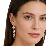 Delicate Flower Design 14K Gold Filled Long Dangle Earrings High Quality Fine Jewellery